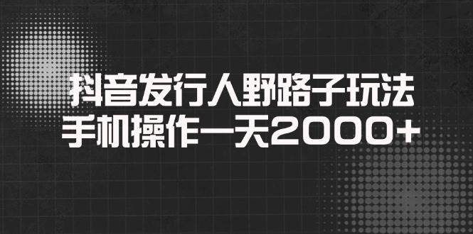 抖音发行人野路子玩法，手机操作一天2000+-免费资源网