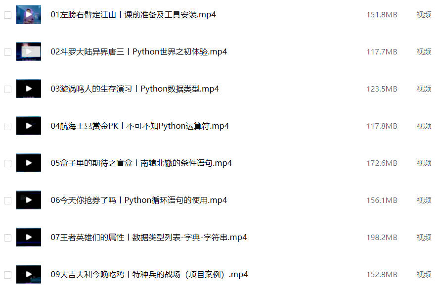 刚买的python零基础30天速成视频教程-免费资源网