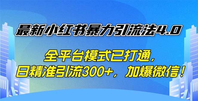 最新小红书引流策略4.0：全平台打通_实现日均精准引流300+-免费资源网