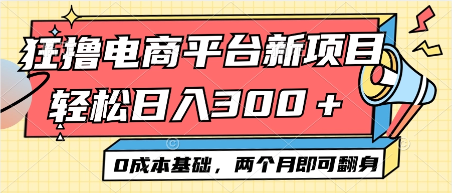 零成本电商：日赚300+_两个月翻身不是梦-免费资源网