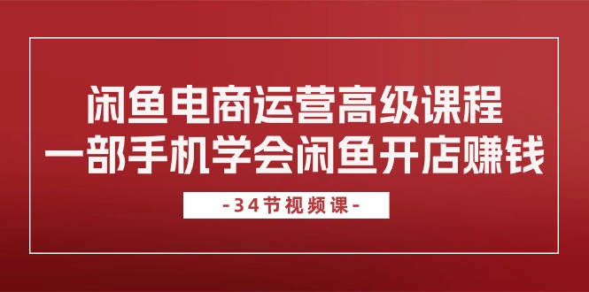 闲鱼电商运营高级课程，一部手机学会闲鱼开店赚钱（34节课）-免费资源网