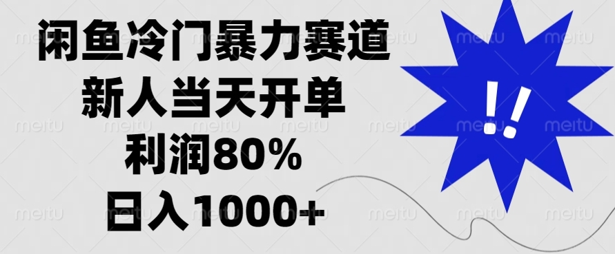 闲鱼冷门暴力赛道_零经验新人日赚过千-免费资源网