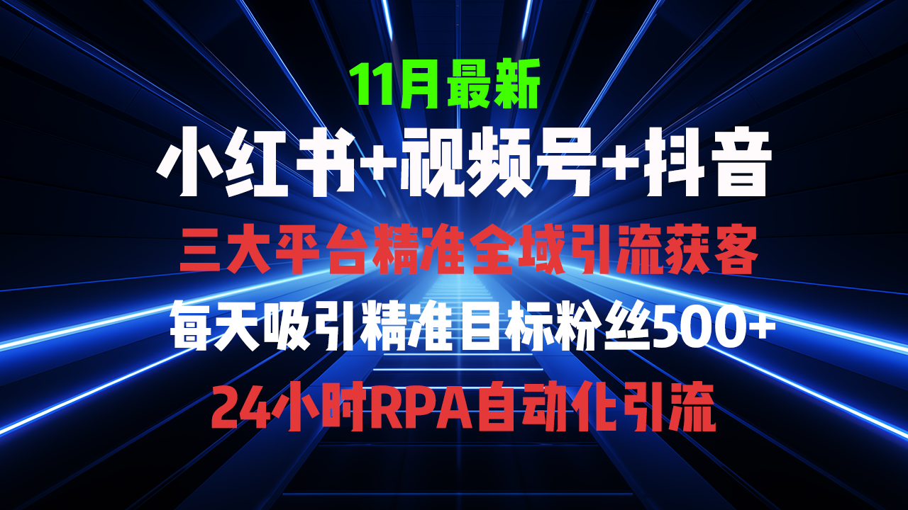 全域引流+私域转化：小红书、视频号、抖音全自动获客攻略-免费资源网